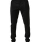 Dolce & Gabbana Black Wool Tapered Leg Men Dress Trouser Pants