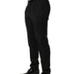 Dolce & Gabbana Black Wool Tapered Leg Men Dress Trouser Pants