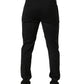 Dolce & Gabbana Black Wool Tapered Leg Men Dress Trouser Pants