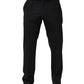 Dolce & Gabbana Black Wool Tapered Leg Dress Trouser Pants