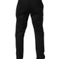 Dolce & Gabbana Black Wool Tapered Leg Dress Trouser Pants