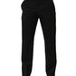 Dolce & Gabbana Black Wool Tapered Men Dress Trouser Pants