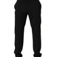 Dolce & Gabbana Black Tapered Leg Men Dress Trouser Pants