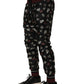 Dolce & Gabbana Pants Black Ring Print Silk Jogging Trousers