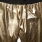 Dolce & Gabbana Gold Metallic Polyester Skinny Trousers Pants