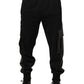 Dolce & Gabbana Black Mid Waist Cargo Jogger Sweatpants Pants