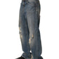 Dolce & Gabbana Blue Cotton Distressed Straight Denim Jeans