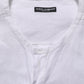 Dolce & Gabbana White Linen Logo Long Sleeves Casual Shirt