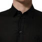 Dolce & Gabbana Black MARTINI Long Sleeves Linen Dess Shirt