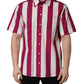 Dolce & Gabbana White Maroon Striped Men Short Sleeves Shirt