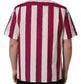 Dolce & Gabbana White Maroon Striped Men Short Sleeves Shirt