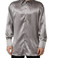 Dolce & Gabbana Metallic Grey Satin Silk Formal Dress Shirt