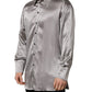 Dolce & Gabbana Metallic Grey Satin Silk Formal Dress Shirt