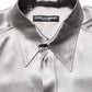 Dolce & Gabbana Metallic Grey Satin Silk Formal Dress Shirt
