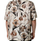 Dolce & Gabbana Beige Tulip Print Silk Short Sleeves Shirt
