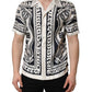 Dolce & Gabbana Black White Logo Bandana Short Sleeves Shirt