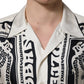 Dolce & Gabbana Black White Logo Bandana Short Sleeves Shirt