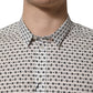 Dolce & Gabbana White Logo GOLD Long Sleeves Dress Shirt