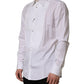 Dolce & Gabbana White GOLD Long Sleeves Bib Men Dress Shirt