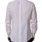 Dolce & Gabbana White GOLD Long Sleeves Bib Men Dress Shirt