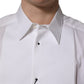 Dolce & Gabbana White GOLD Long Sleeves Bib Men Dress Shirt