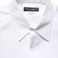 Dolce & Gabbana White GOLD Long Sleeves Bib Men Dress Shirt