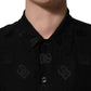 Dolce & Gabbana Black Logo Monogram Short Sleeves Men Shirt