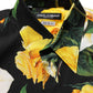 Dolce & Gabbana Black Floral Stretch Cotton SICILIA Fit Dress Shirt