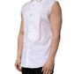 Dolce & Gabbana White Cotton MARTINI Sleeveless Men Dress Shirt