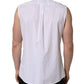 Dolce & Gabbana White Cotton MARTINI Sleeveless Men Dress Shirt
