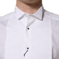 Dolce & Gabbana White Cotton MARTINI Sleeveless Men Dress Shirt