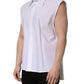 Dolce & Gabbana White Cotton Sleeveless Formal Dress Shirt