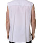 Dolce & Gabbana White Cotton Sleeveless Formal Dress Shirt