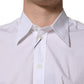 Dolce & Gabbana White Cotton Sleeveless Formal Dress Shirt
