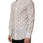 Dolce & Gabbana White Bee Print Cotton GOLD Fit Dress Shirt