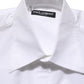 Dolce & Gabbana White Cotton Sleeveless Formal Dress Shirt