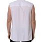 Dolce & Gabbana White Cotton Sleeveless Formal Dress Shirt