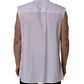 Dolce & Gabbana White Cotton Sleeveless Formal Dress Shirt