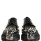 Dolce & Gabbana Black Leather Studded Hi-Trekking Derby Shoes