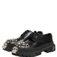 Dolce & Gabbana Black Leather Studded Hi-Trekking Derby Shoes