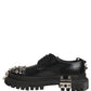 Dolce & Gabbana Black Leather Studded Hi-Trekking Derby Shoes