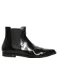 Dolce & Gabbana Black Chelsea Slip On Men Ankle Boots Shoes