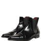Dolce & Gabbana Black Chelsea Slip On Men Ankle Boots Shoes