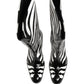 Dolce & Gabbana Black White Zebra Knee High Men Boots Shoes