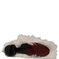 Dolce & Gabbana White Faux Fur Mid Calf Men Boots Shoes