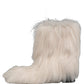 Dolce & Gabbana White Faux Fur Mid Calf Men Boots Shoes
