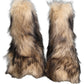 Dolce & Gabbana Brown Faux Fur Mid Calf Men Boots Shoes