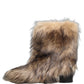 Dolce & Gabbana Brown Faux Fur Mid Calf Men Boots Shoes
