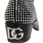 Dolce & Gabbana Black Crystal Embellished Ankle Boots Shoes