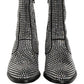 Dolce & Gabbana Black Crystal Embellished Ankle Boots Shoes